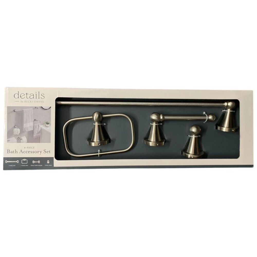 details by Becki Owens Nadine 4-Piece Bath Rod Set - Brushed Nickel
